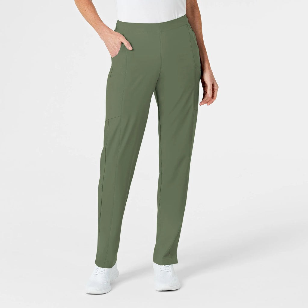 Wink Scrubs Women's Flat Front Cargo Scrub Pant Olive | scrub-supply.com