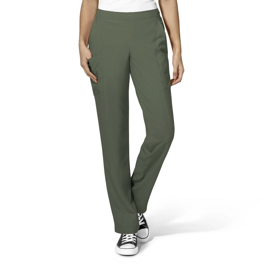 Wink Scrubs Women's Flat Front Cargo Scrub Pant Olive | scrub-supply.com