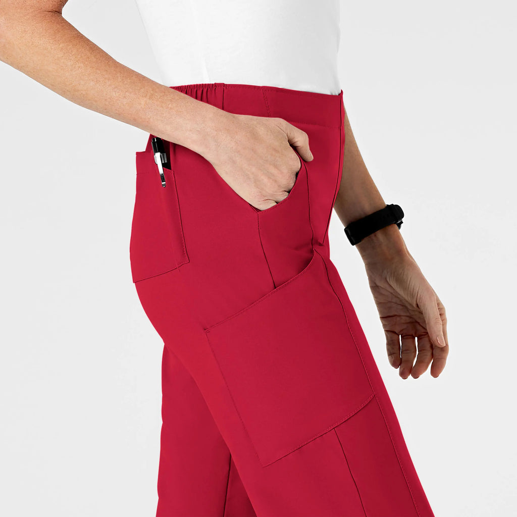 Wink Scrubs Women's Flat Front Cargo Scrub Pant Red | scrub-supply.com