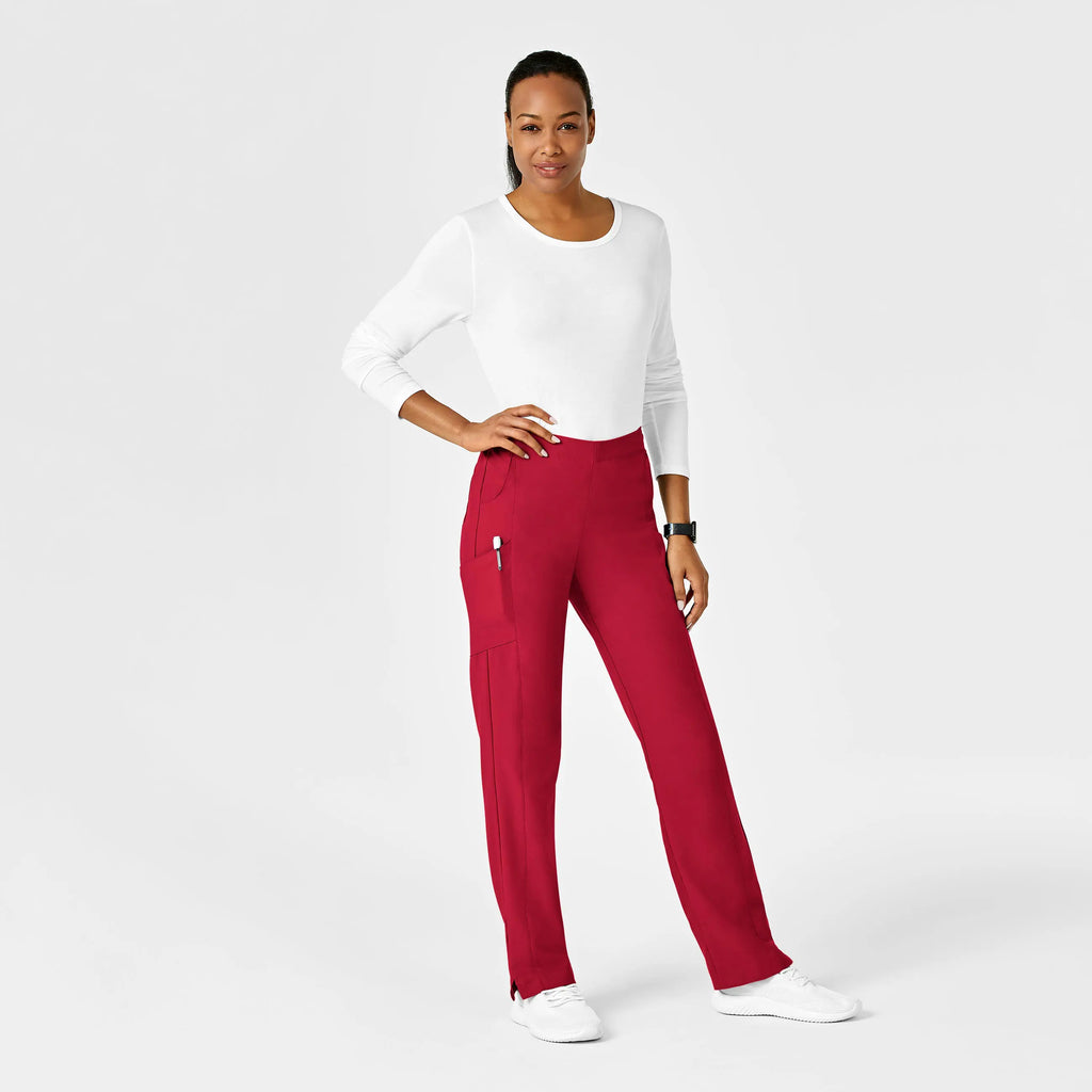 Wink Scrubs Women's Flat Front Cargo Scrub Pant Red | scrub-supply.com