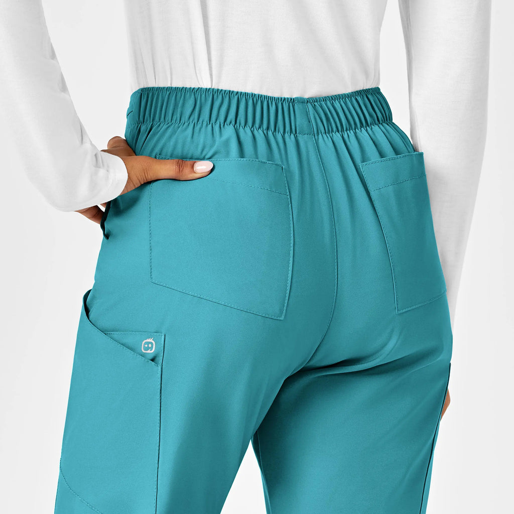 Wink Scrubs Women's Flat Front Cargo Scrub Pant Teal | scrub-supply.com