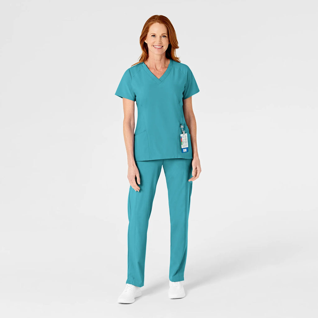 Wink Scrubs Women's Flat Front Cargo Scrub Pant Teal | scrub-supply.com