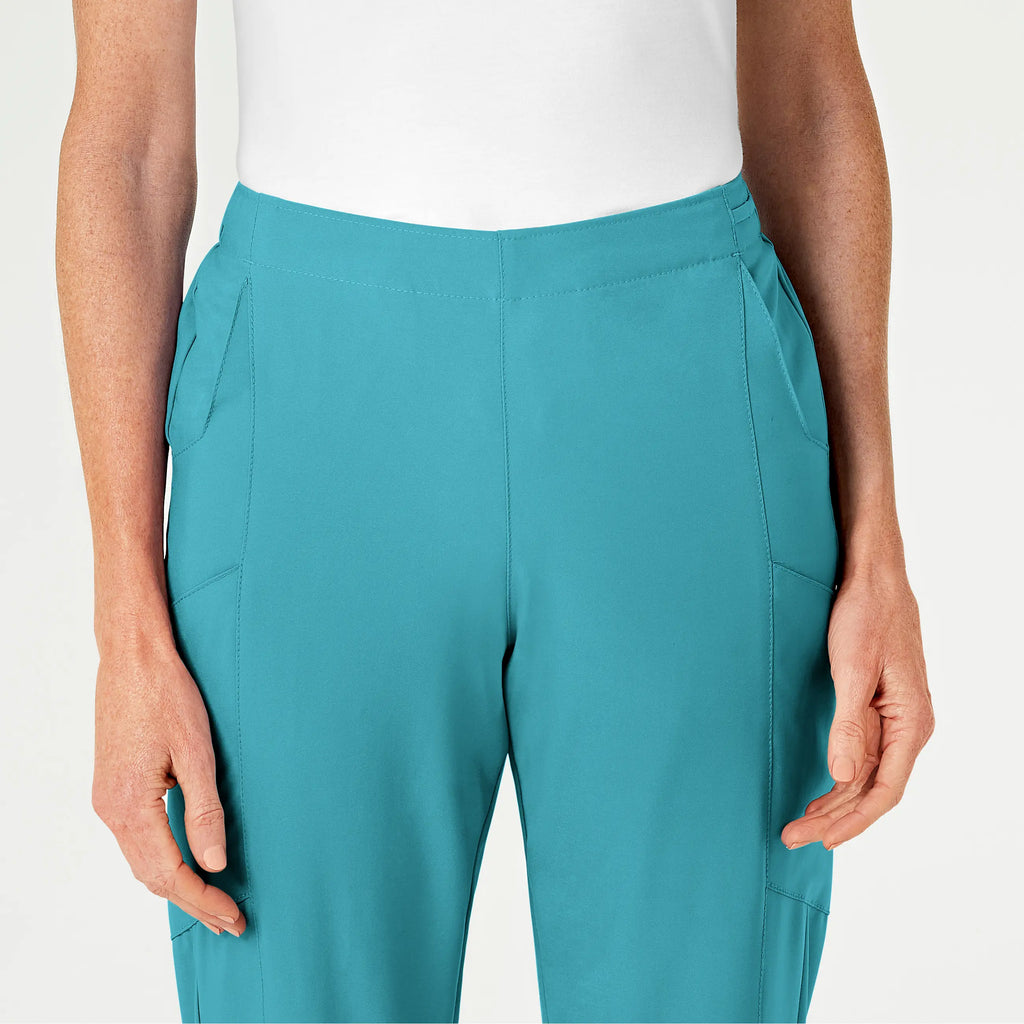 Wink Scrubs Women's Flat Front Cargo Scrub Pant Teal | scrub-supply.com