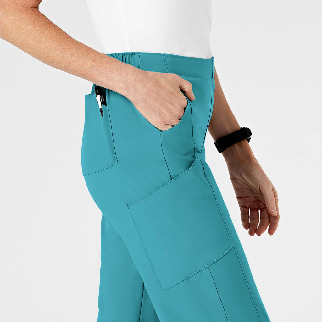 Wink Scrubs Women's Flat Front Cargo Scrub Pant Teal | scrub-supply.com