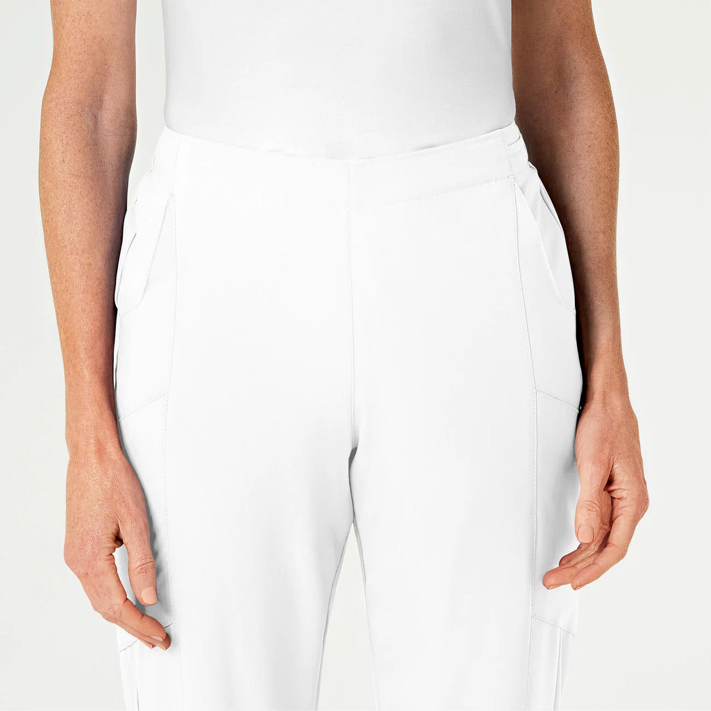 Wink Scrubs Women's Flat Front Cargo Scrub Pant White | scrub-supply.com