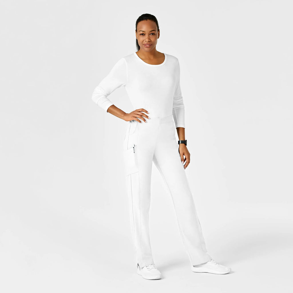 Wink Scrubs Women's Flat Front Cargo Scrub Pant White | scrub-supply.com