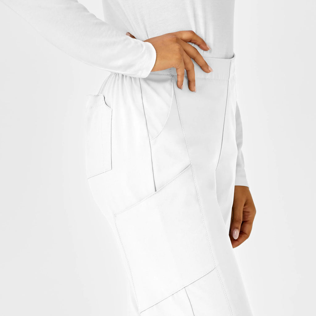 Wink Scrubs Women's Flat Front Cargo Scrub Pant White | scrub-supply.com