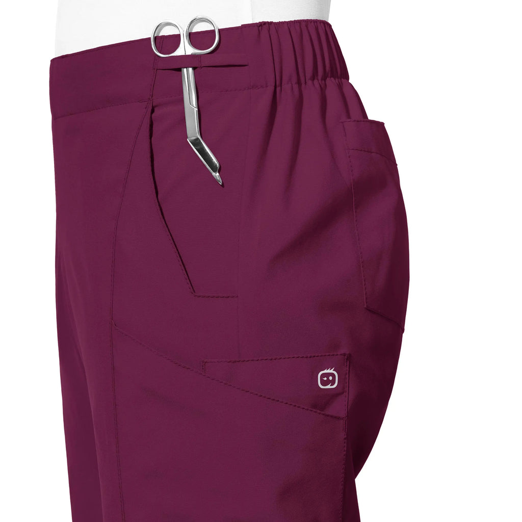 Wink Scrubs Women's Flat Front Cargo Scrub Pant Wine | scrub-supply.com