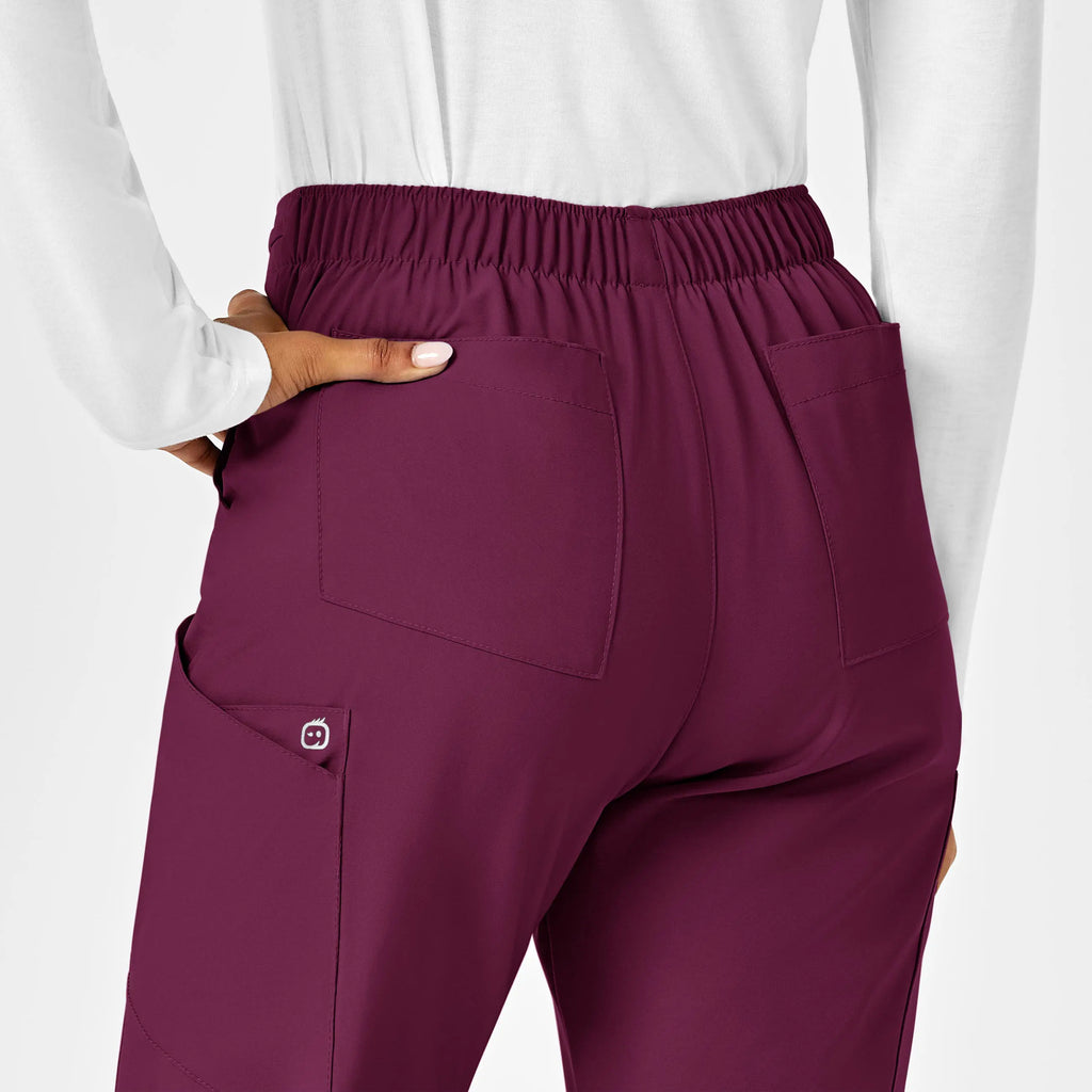 Wink Scrubs Women's Flat Front Cargo Scrub Pant Wine | scrub-supply.com