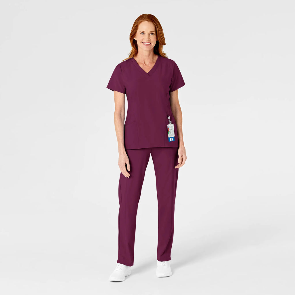 Wink Scrubs Women's Flat Front Cargo Scrub Pant Wine | scrub-supply.com