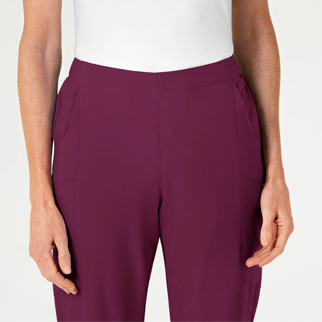 Wink Scrubs Women's Flat Front Cargo Scrub Pant Wine | scrub-supply.com