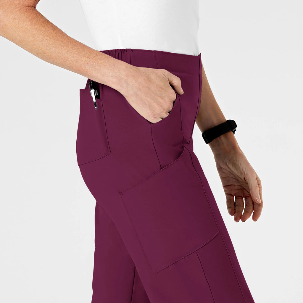 Wink Scrubs Women's Flat Front Cargo Scrub Pant Wine | scrub-supply.com