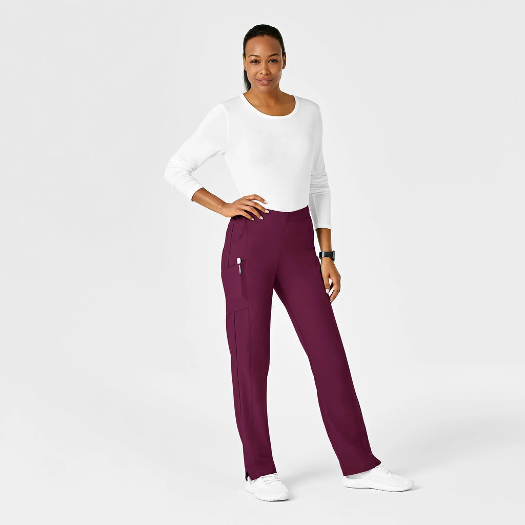 Wink Scrubs Women's Flat Front Cargo Scrub Pant Wine | scrub-supply.com