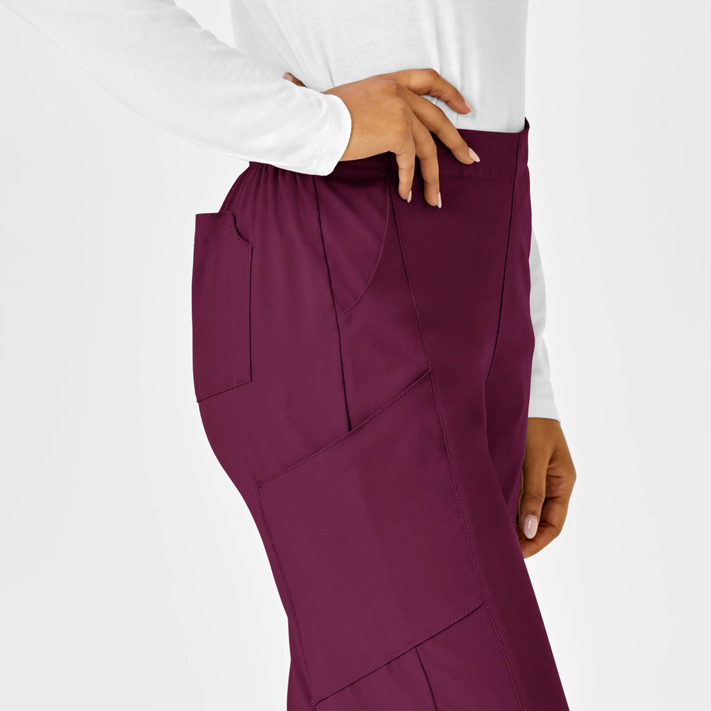 Wink Scrubs Women's Flat Front Cargo Scrub Pant Wine | scrub-supply.com