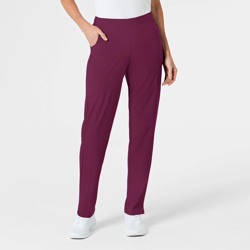 Wink Scrubs Women's Flat Front Cargo Scrub Pant Wine | scrub-supply.com