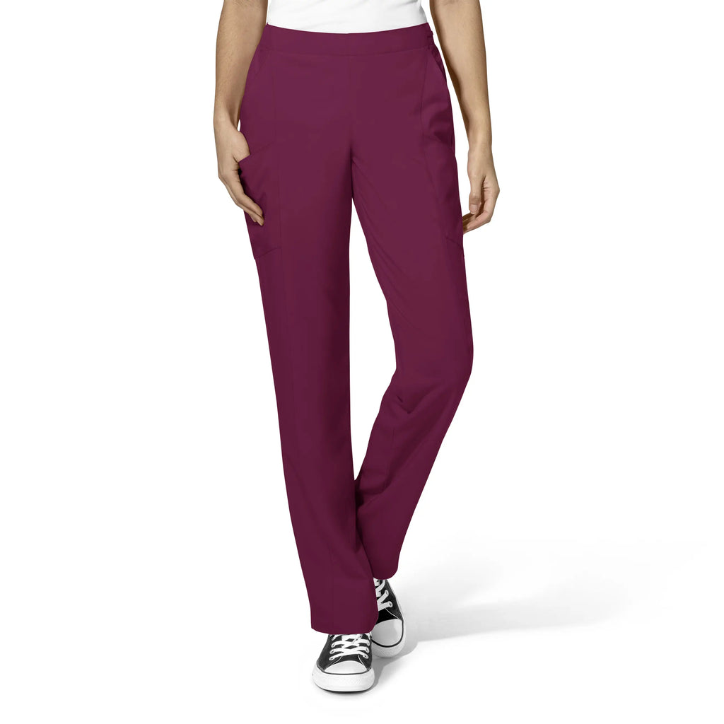 Wink Scrubs Women's Flat Front Cargo Scrub Pant Wine | scrub-supply.com