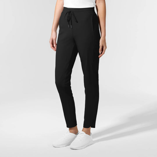 Wink Scrubs Women's Pulse High Rise Tapered Scrub Pant Black | scrub-supply.com