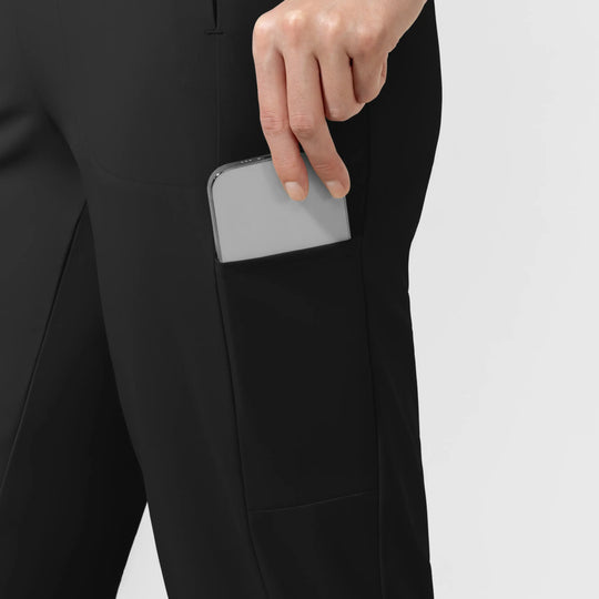 Wink Scrubs Women's Pulse High Rise Tapered Scrub Pant Black | scrub-supply.com