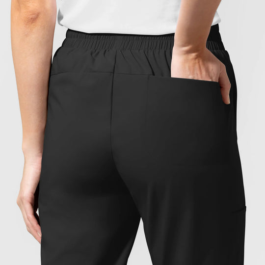 Wink Scrubs Women's Pulse High Rise Tapered Scrub Pant Black | scrub-supply.com