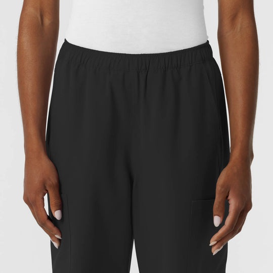 Wink Scrubs Women's NURTUR Straight Leg Cargo Scrub Pant Black | scrub-supply.com