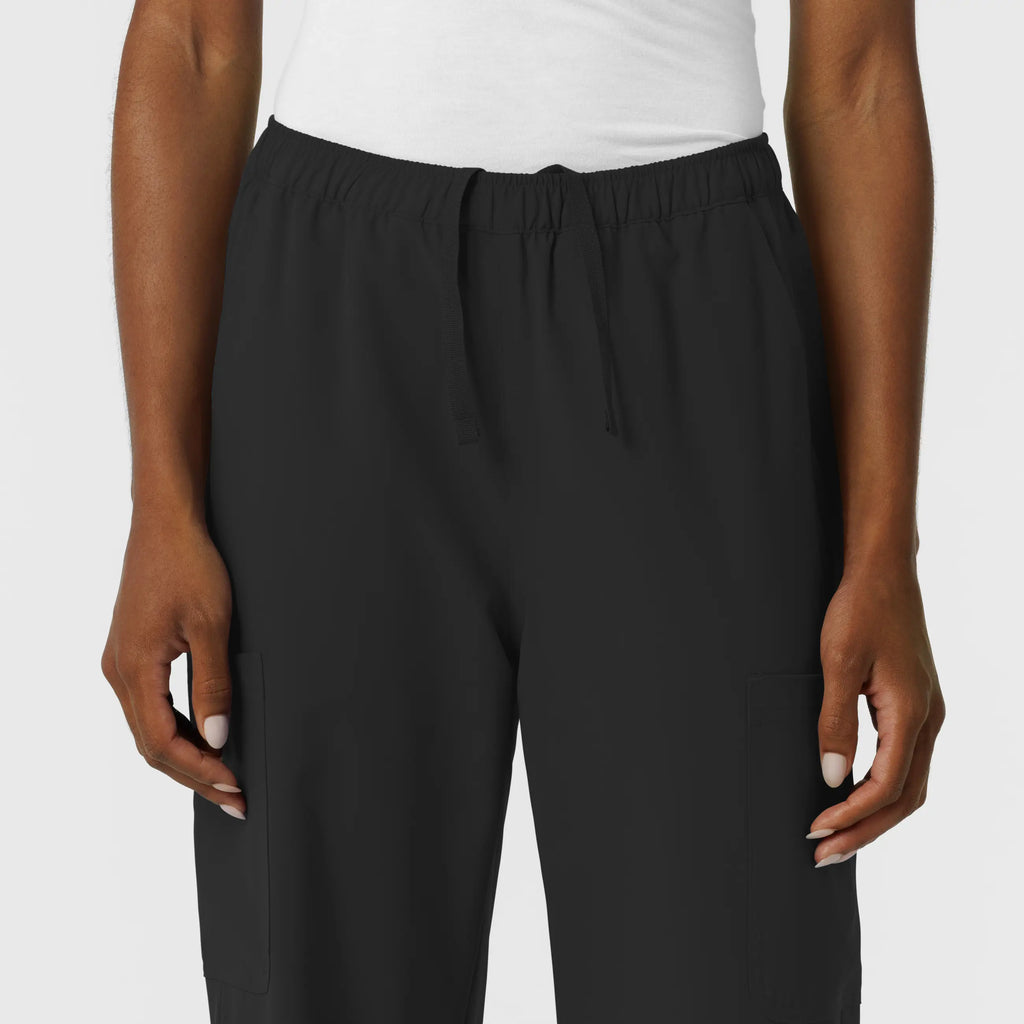 Wink Scrubs Women's NURTUR Straight Leg Cargo Scrub Pant Black | scrub-supply.com