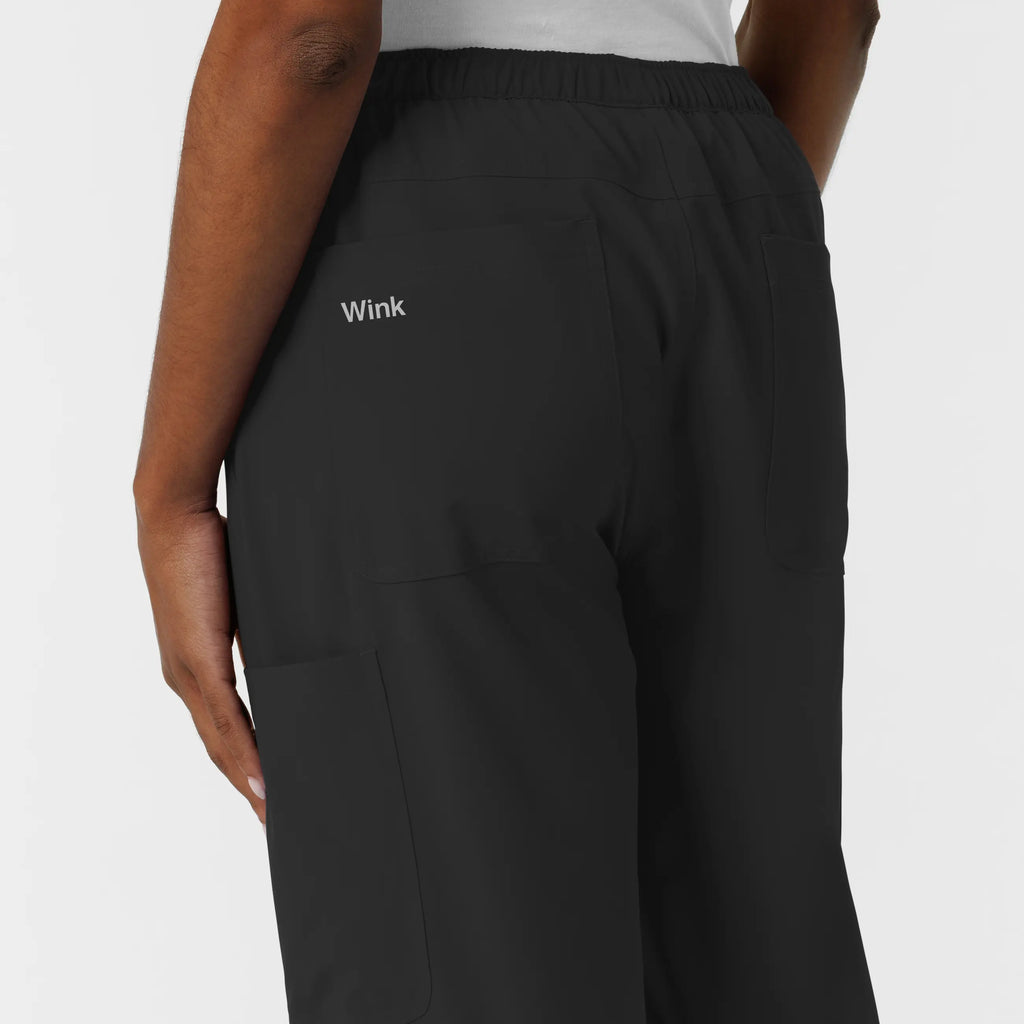 Wink Scrubs Women's NURTUR Straight Leg Cargo Scrub Pant Black | scrub-supply.com