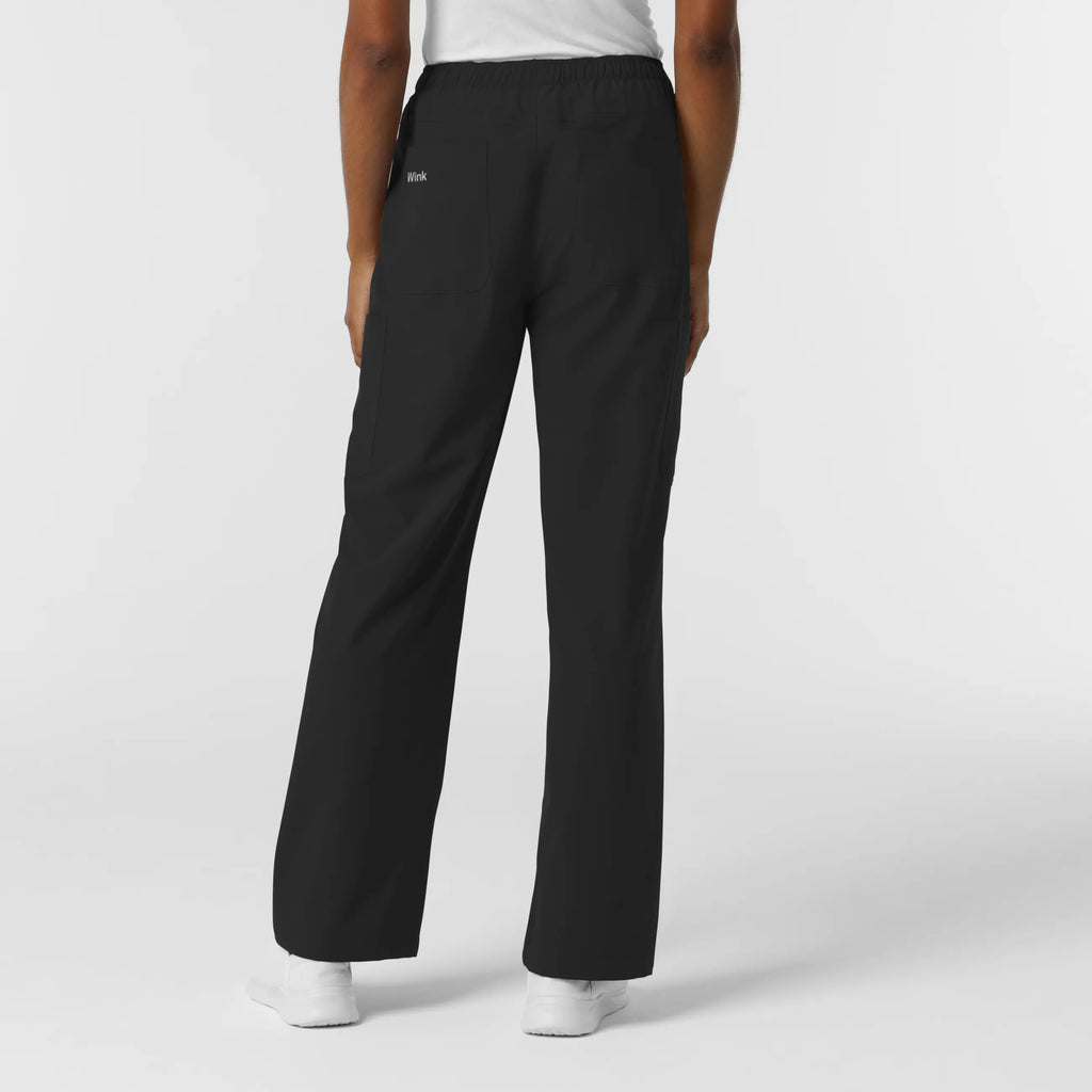 Wink Scrubs Women's NURTUR Straight Leg Cargo Scrub Pant Black | scrub-supply.com