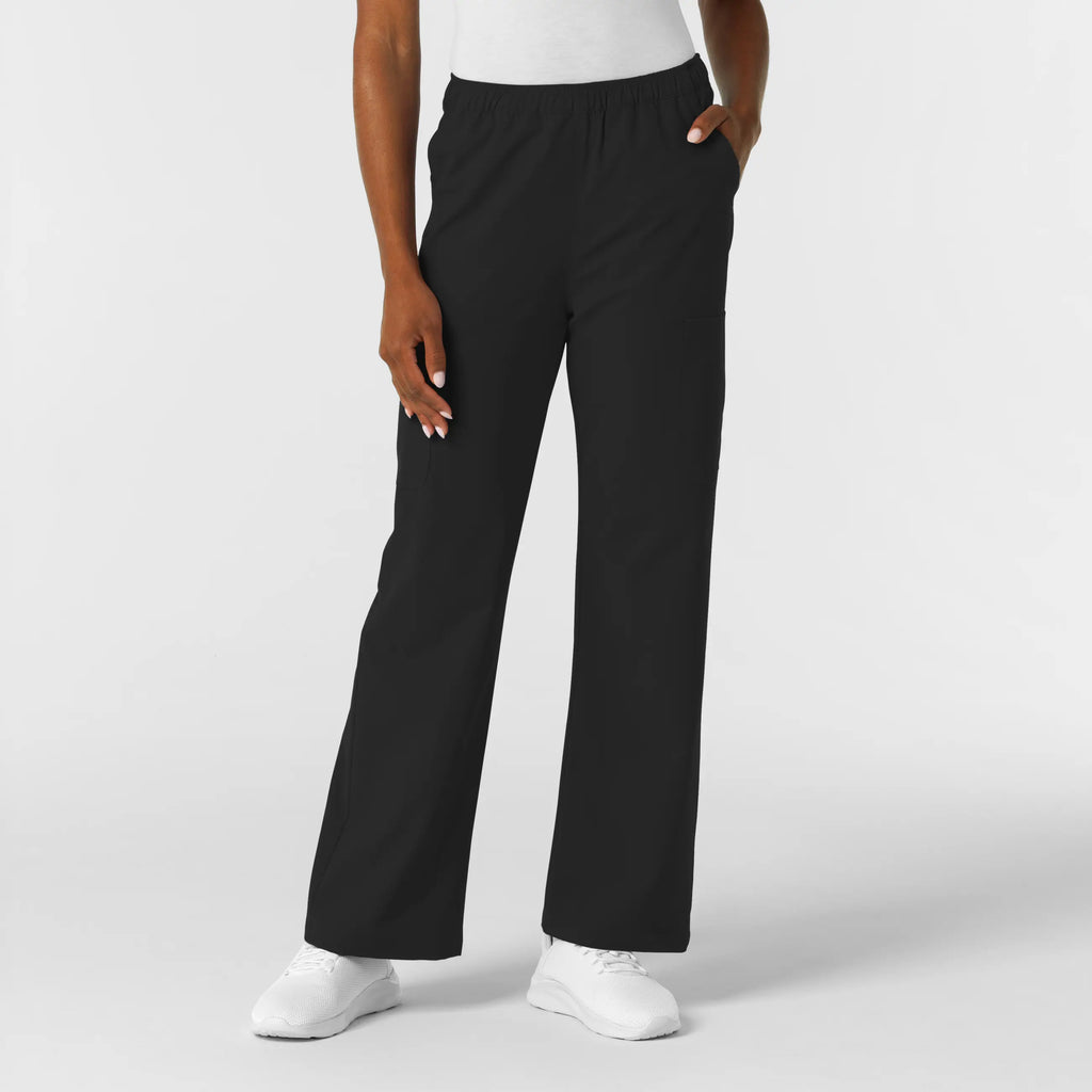 Wink Scrubs Women's NURTUR Straight Leg Cargo Scrub Pant Black | scrub-supply.com