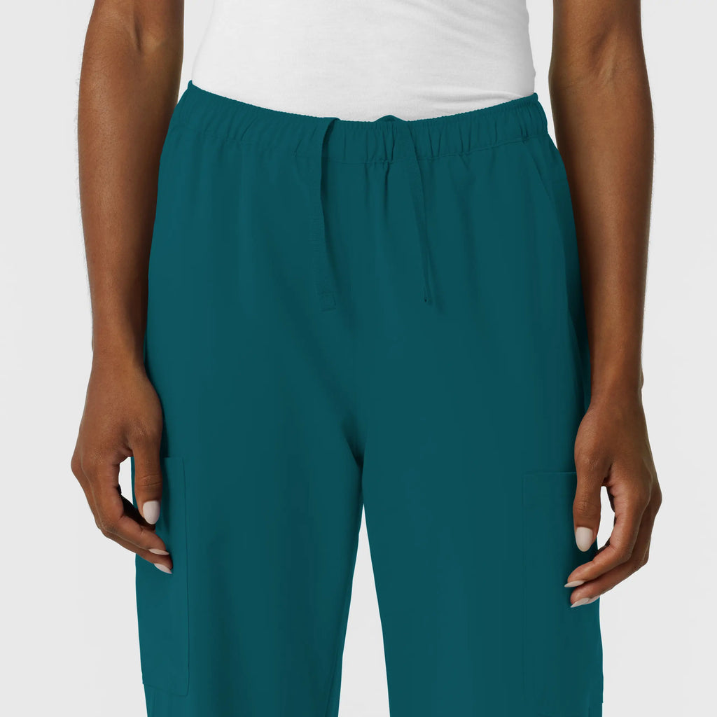 Wink Scrubs Women's NURTUR Straight Leg Cargo Scrub Pant Caribbean Blue | scrub-supply.com