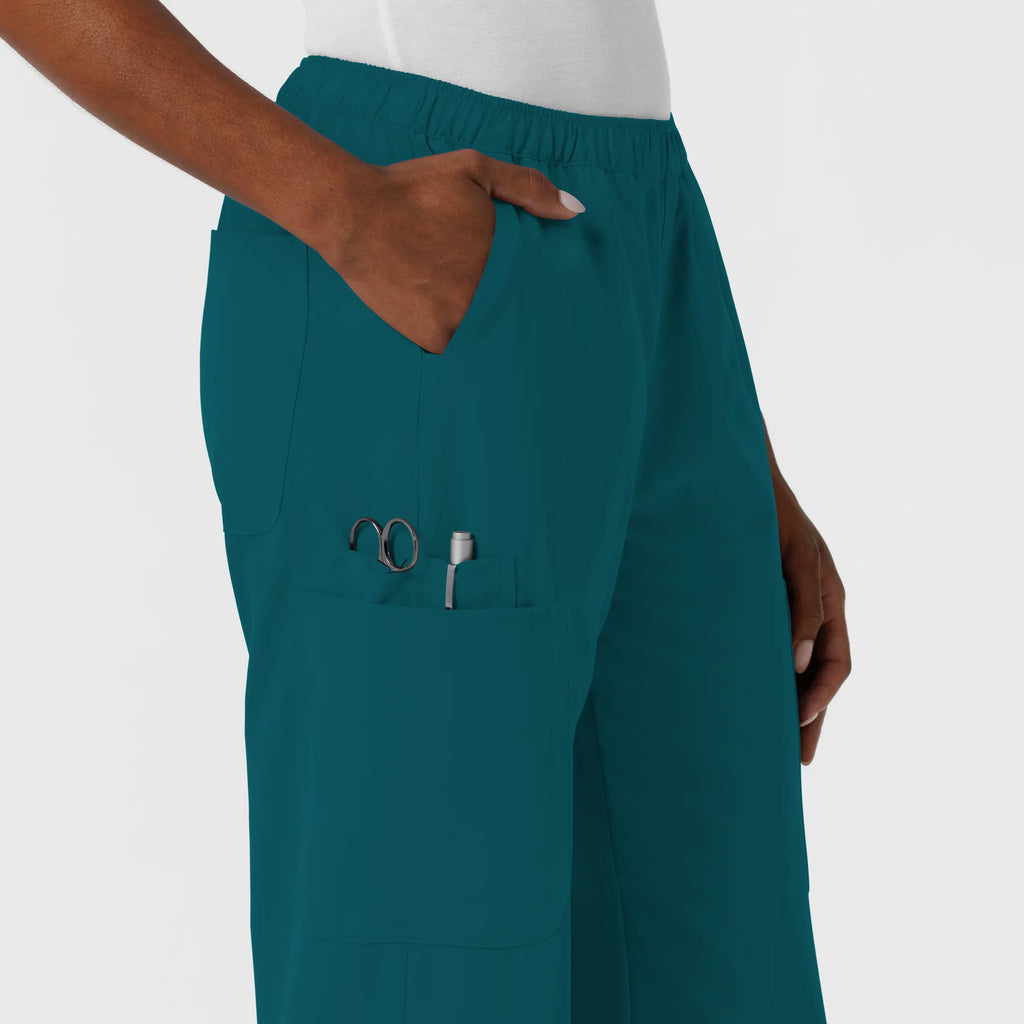 Wink Scrubs Women's NURTUR Straight Leg Cargo Scrub Pant Caribbean Blue | scrub-supply.com