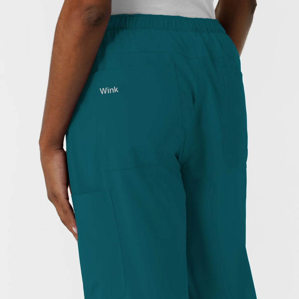 Wink Scrubs Women's NURTUR Straight Leg Cargo Scrub Pant Caribbean Blue | scrub-supply.com