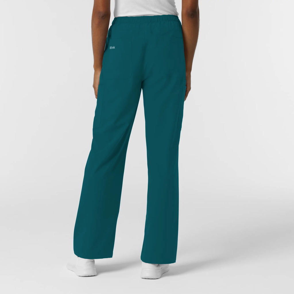 Wink Scrubs Women's NURTUR Straight Leg Cargo Scrub Pant Caribbean Blue | scrub-supply.com