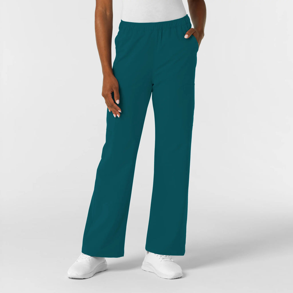Wink Scrubs Women's NURTUR Straight Leg Cargo Scrub Pant Caribbean Blue | scrub-supply.com