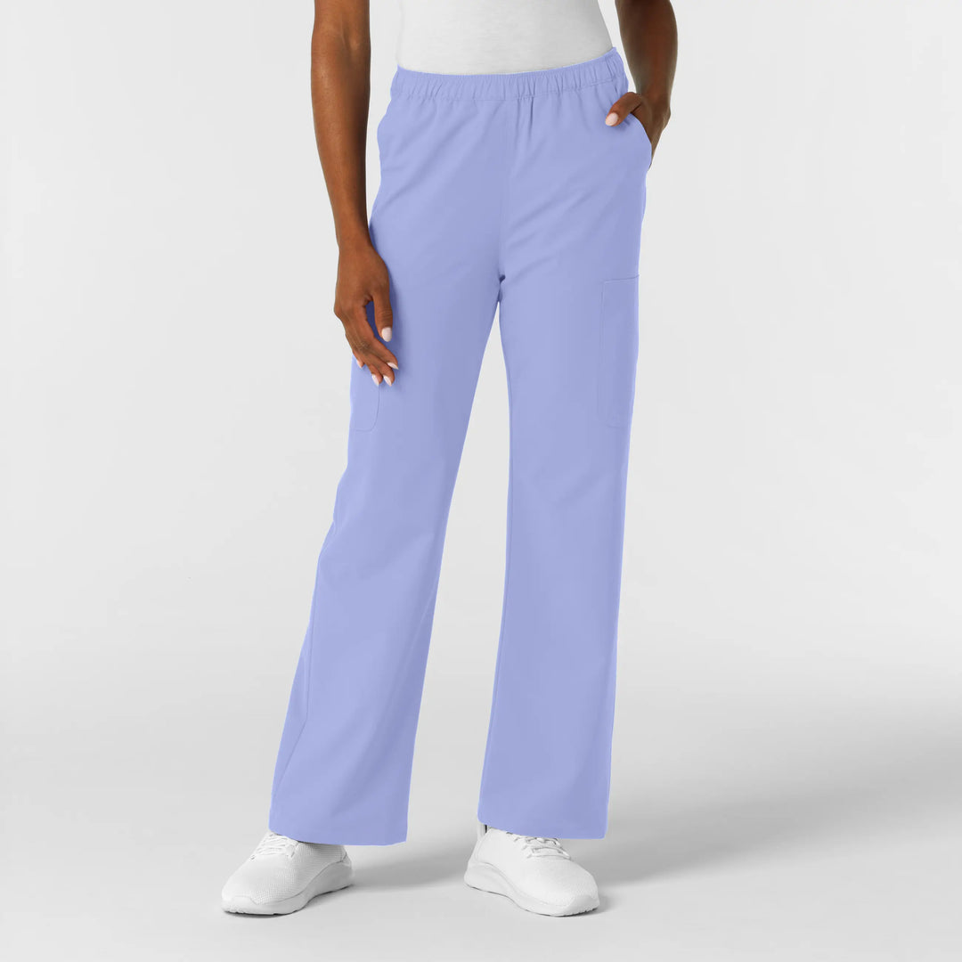 Wink Scrubs Women's NURTUR Straight Leg Cargo Scrub Pant Ceil Blue | scrub-supply.com