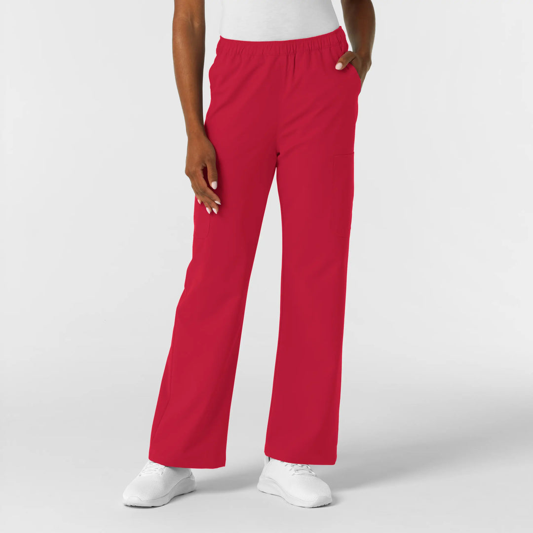Wink Scrubs Women's NURTUR Straight Leg Cargo Scrub Pant Red | scrub-supply.com