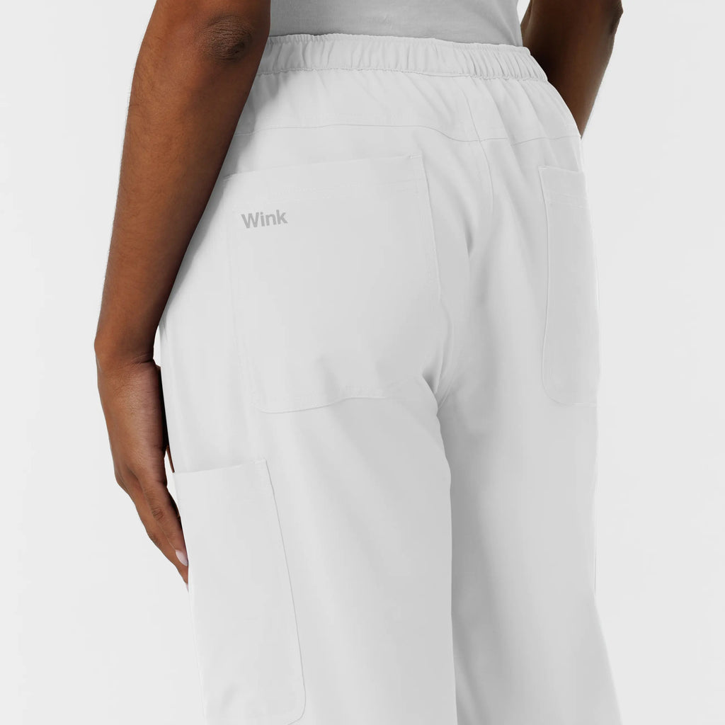 Wink Scrubs Women's NURTUR Straight Leg Cargo Scrub Pant White | scrub-supply.com