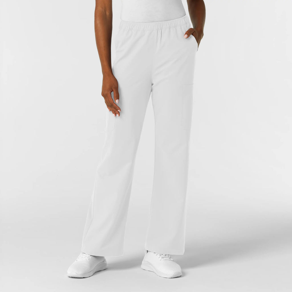 Wink Scrubs Women's NURTUR Straight Leg Cargo Scrub Pant White | scrub-supply.com