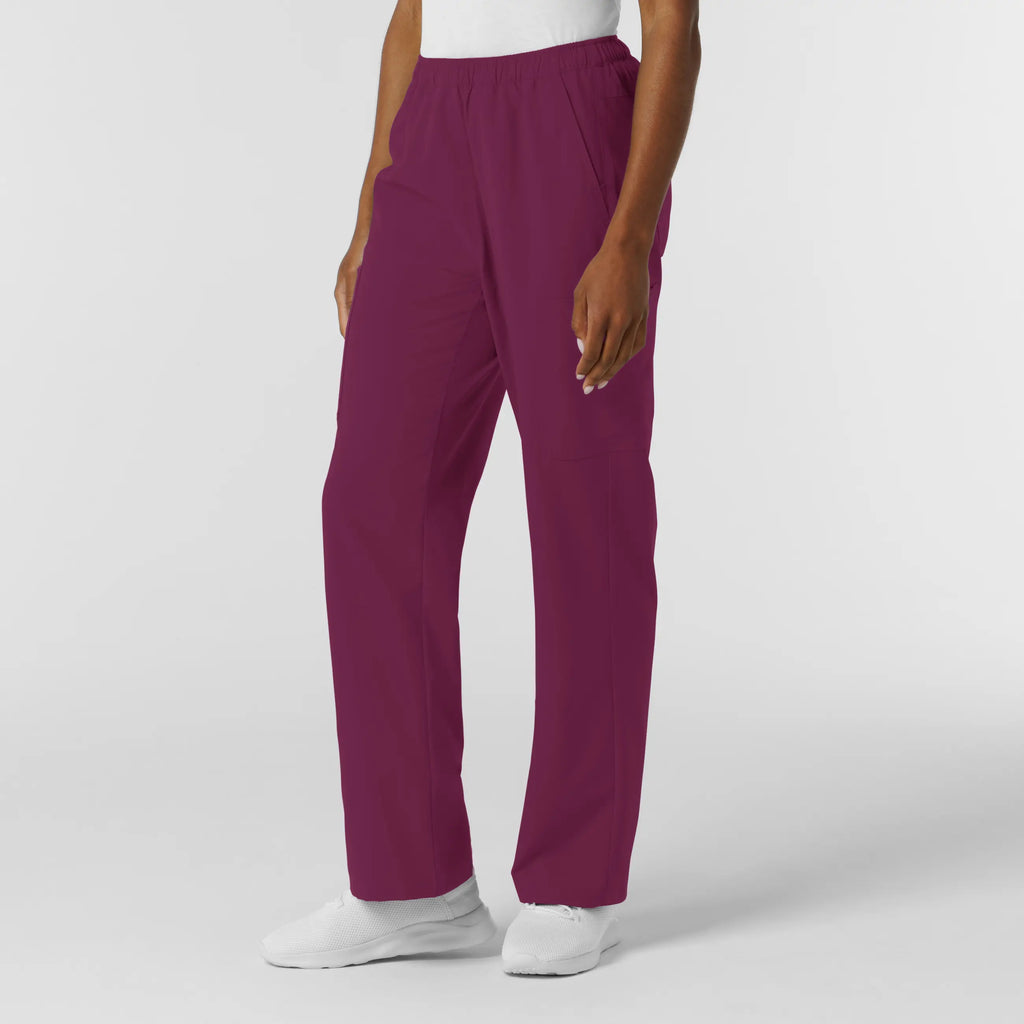 Wink Scrubs Women's NURTUR Straight Leg Cargo Scrub Pant Wine | scrub-supply.com