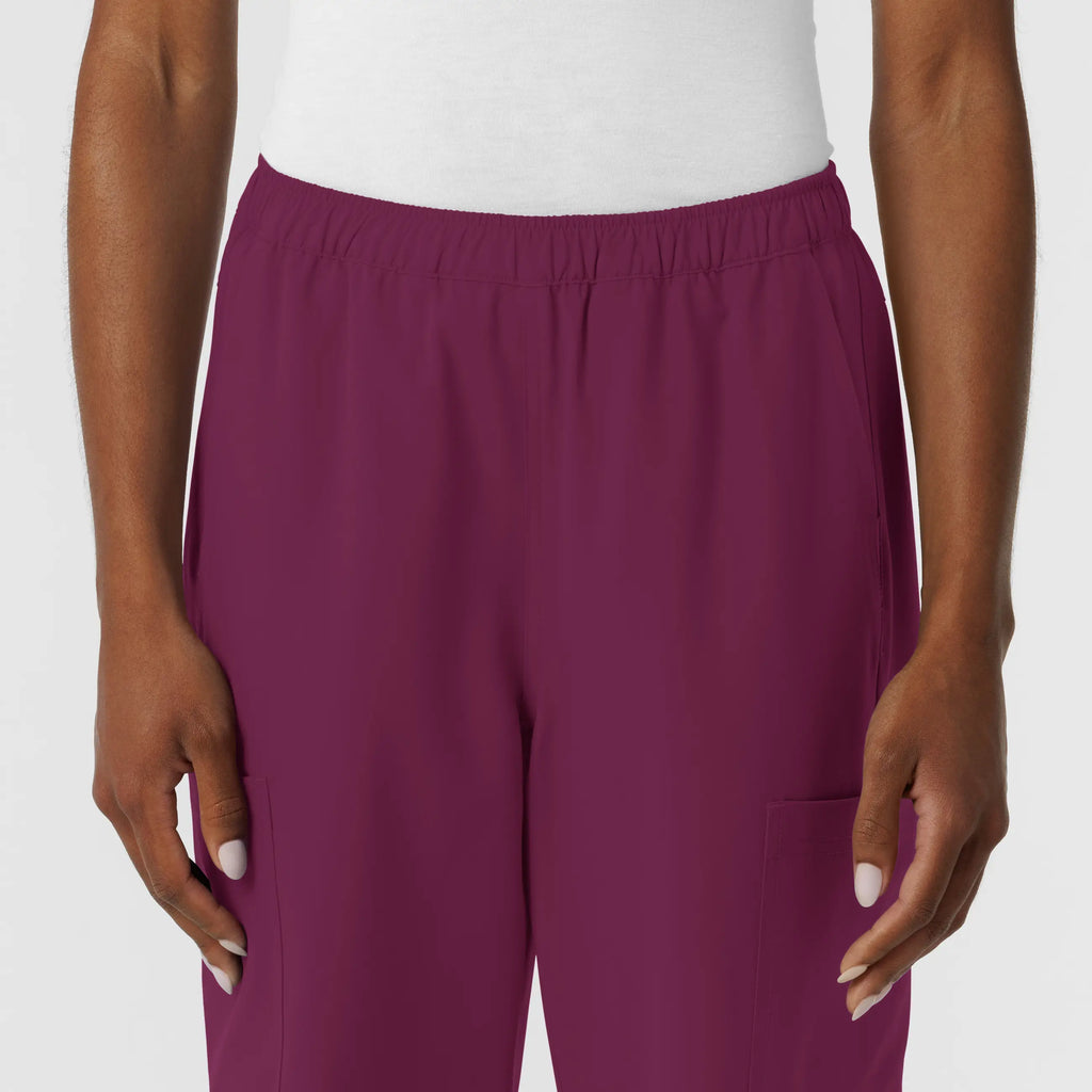 Wink Scrubs Women's NURTUR Straight Leg Cargo Scrub Pant Wine | scrub-supply.com
