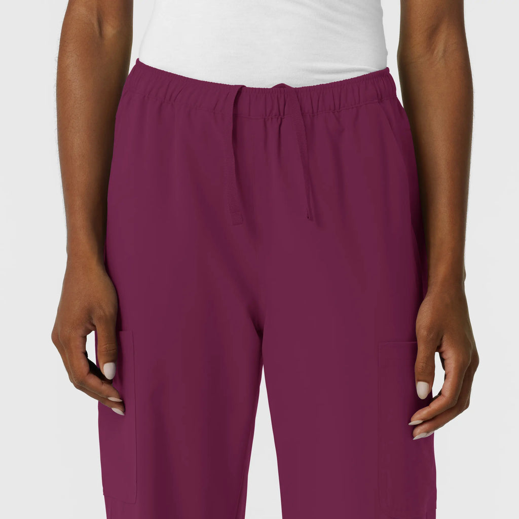 Wink Scrubs Women's NURTUR Straight Leg Cargo Scrub Pant Wine | scrub-supply.com