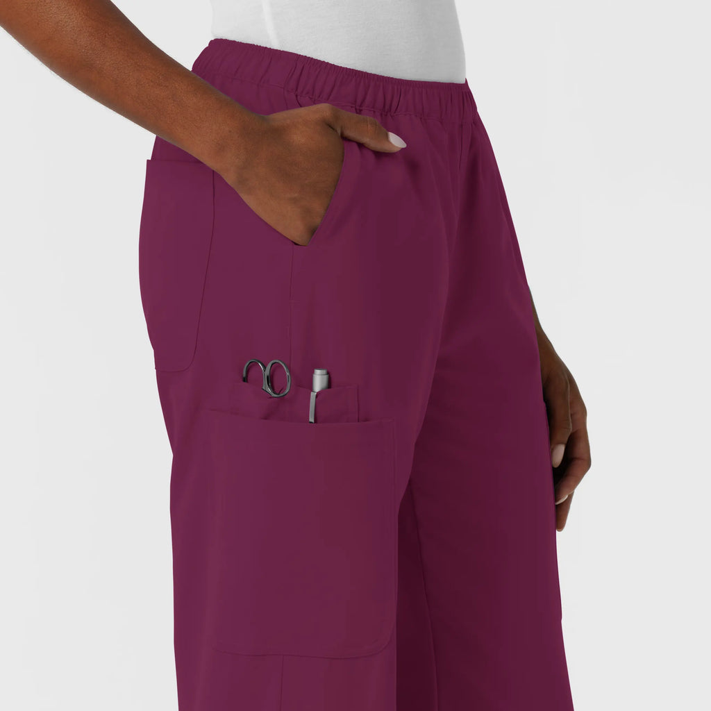 Wink Scrubs Women's NURTUR Straight Leg Cargo Scrub Pant Wine | scrub-supply.com
