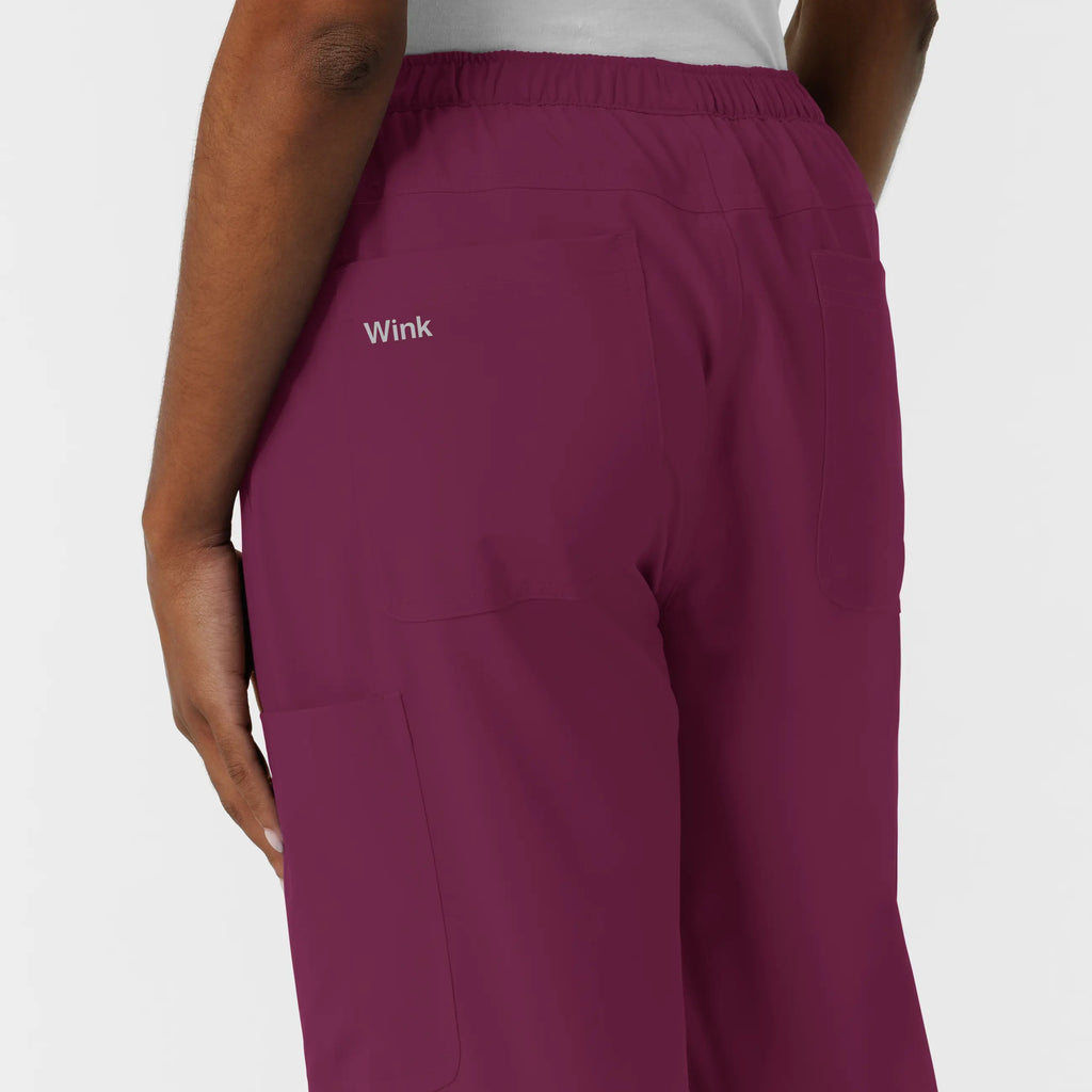 Wink Scrubs Women's NURTUR Straight Leg Cargo Scrub Pant Wine | scrub-supply.com