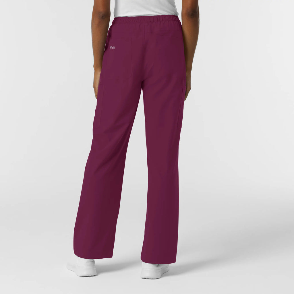 Wink Scrubs Women's NURTUR Straight Leg Cargo Scrub Pant Wine | scrub-supply.com
