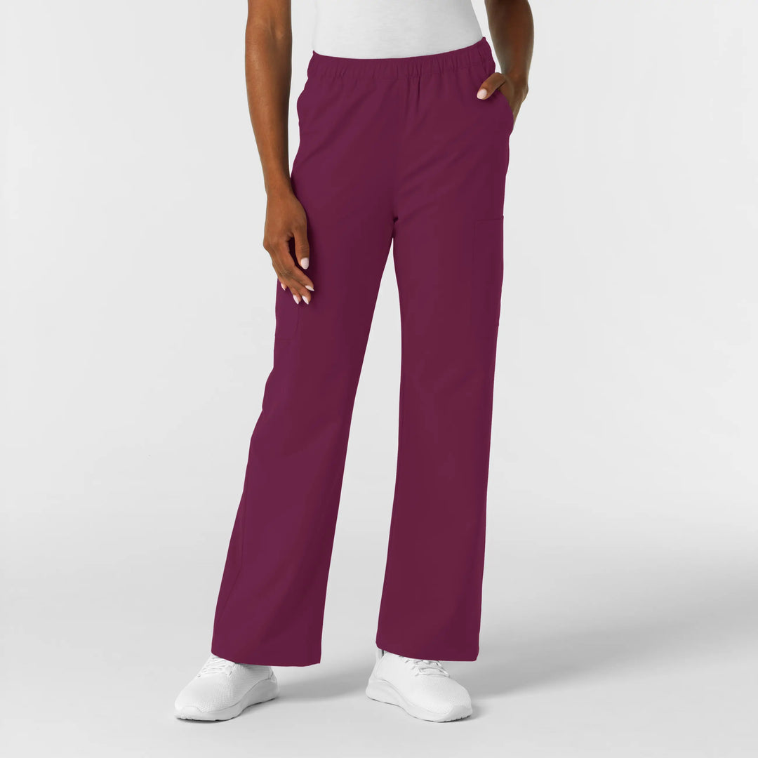 Wink Scrubs Women's NURTUR Straight Leg Cargo Scrub Pant Wine | scrub-supply.com