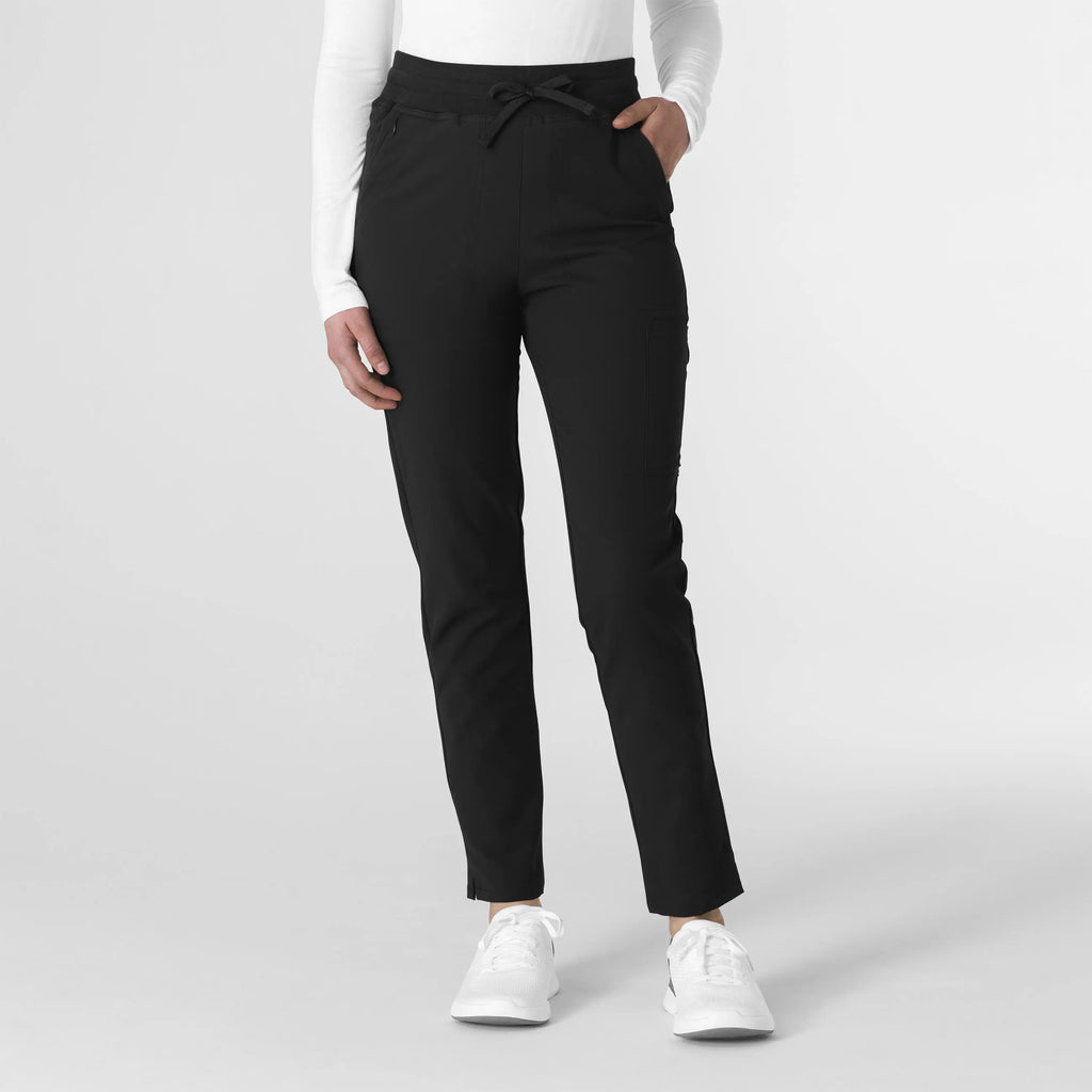 Wink Scrubs Women's Cargo Straight Slim Leg Scrub Pant Black | scrub-supply.com