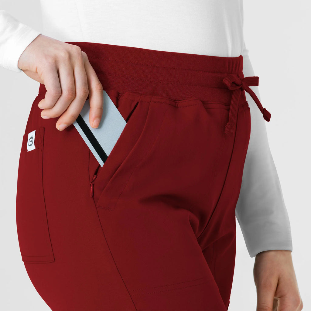 Wink Scrubs Women's Cargo Straight Slim Leg Scrub Pant Burgundy | scrub-supply.com