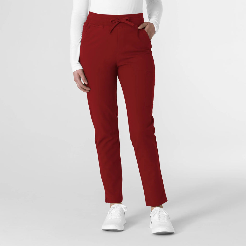 Wink Scrubs Women's Cargo Straight Slim Leg Scrub Pant Burgundy | scrub-supply.com