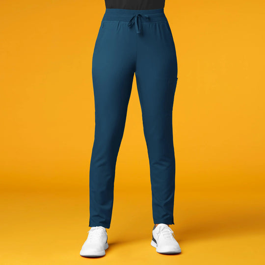 Wink Scrubs Women's Cargo Straight Slim Leg Scrub Pant Caribbean Blue | scrub-supply.com