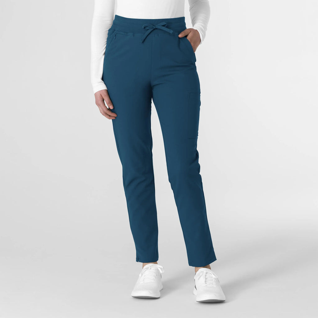 Wink Scrubs Women's Cargo Straight Slim Leg Scrub Pant Caribbean Blue | scrub-supply.com