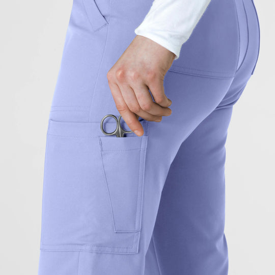 Wink Scrubs Women's Cargo Straight Slim Leg Scrub Pant Ceil Blue | scrub-supply.com